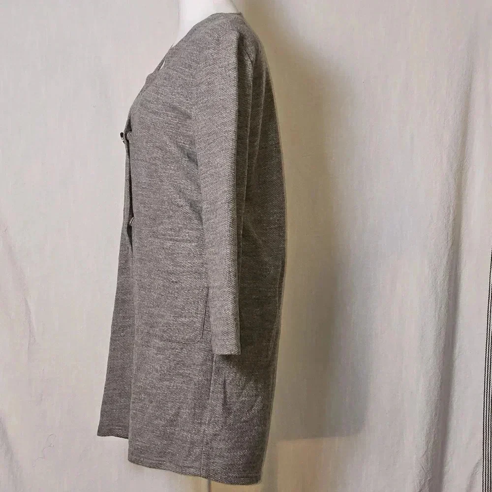 Arnaldo Bassini Longline Grey Cardigan,Classic SZ 90(S/M) Pockets